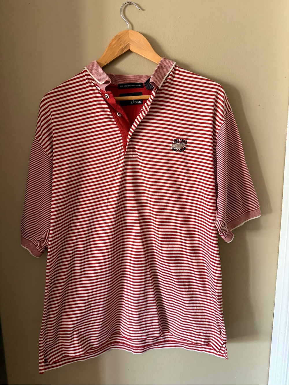 Links Long Creek Golf Club Mercerized Cotton Striped Polo Shirt Men’s M